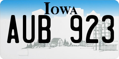 IA license plate AUB923