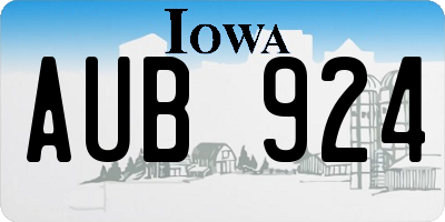 IA license plate AUB924