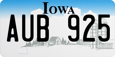 IA license plate AUB925