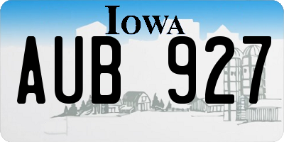 IA license plate AUB927