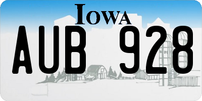 IA license plate AUB928