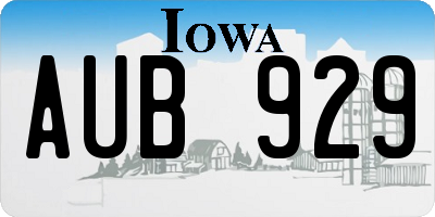 IA license plate AUB929