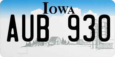 IA license plate AUB930