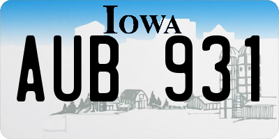 IA license plate AUB931