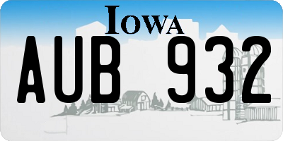IA license plate AUB932