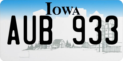 IA license plate AUB933