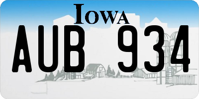 IA license plate AUB934