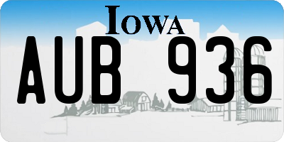 IA license plate AUB936