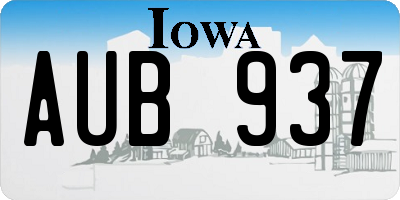 IA license plate AUB937