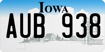 IA license plate AUB938