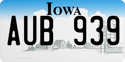 IA license plate AUB939