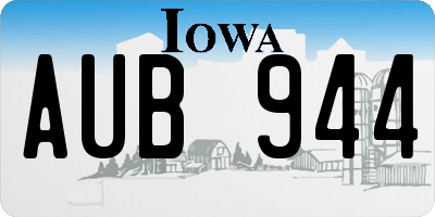 IA license plate AUB944