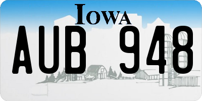 IA license plate AUB948