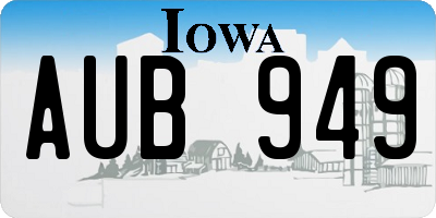 IA license plate AUB949