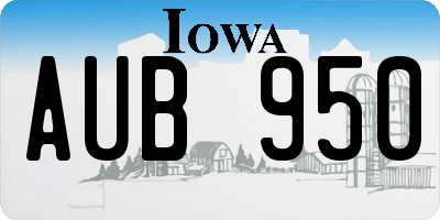 IA license plate AUB950