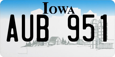 IA license plate AUB951