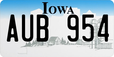 IA license plate AUB954