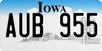 IA license plate AUB955