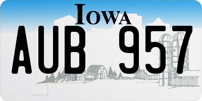 IA license plate AUB957
