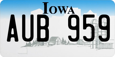 IA license plate AUB959