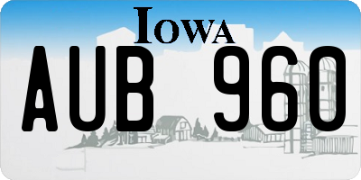 IA license plate AUB960