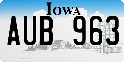 IA license plate AUB963