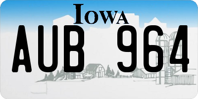 IA license plate AUB964