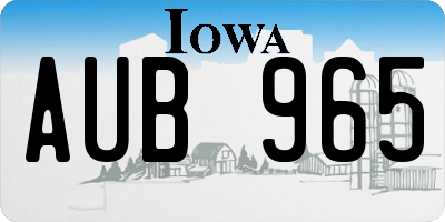 IA license plate AUB965