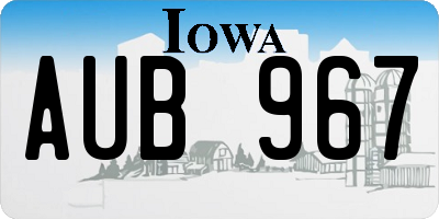 IA license plate AUB967