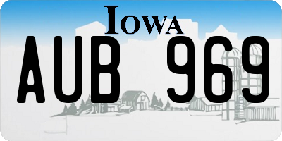IA license plate AUB969