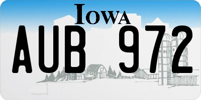 IA license plate AUB972