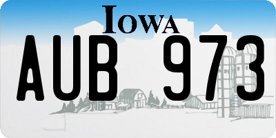 IA license plate AUB973