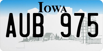 IA license plate AUB975