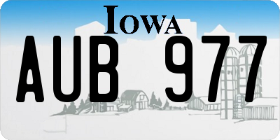 IA license plate AUB977