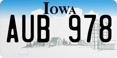 IA license plate AUB978