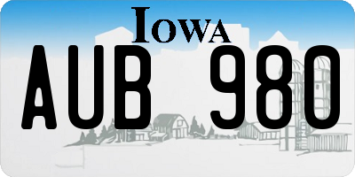 IA license plate AUB980