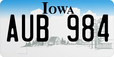 IA license plate AUB984