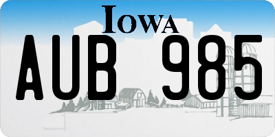 IA license plate AUB985