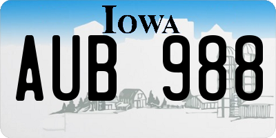IA license plate AUB988