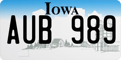 IA license plate AUB989