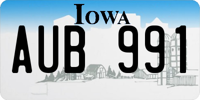 IA license plate AUB991
