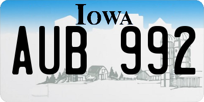 IA license plate AUB992