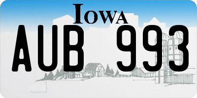 IA license plate AUB993