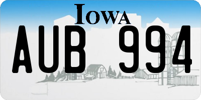 IA license plate AUB994