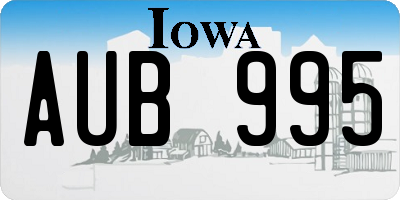 IA license plate AUB995