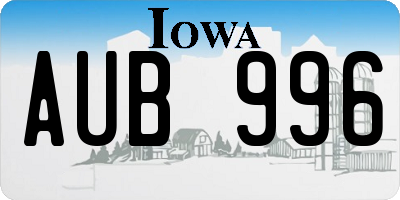 IA license plate AUB996