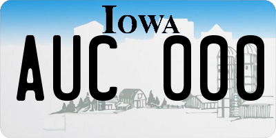 IA license plate AUC000