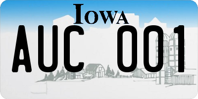 IA license plate AUC001