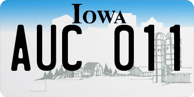 IA license plate AUC011