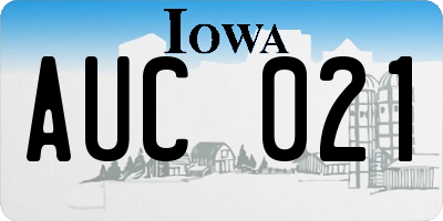 IA license plate AUC021
